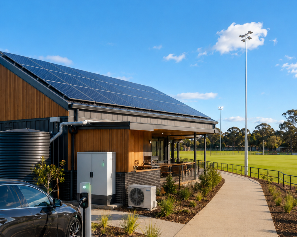 Modern facility with sustainable design elements